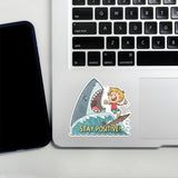 Stay Positive Shark Sticker - Funny Motivational Vinyl Decal for Laptops, Water Bottles, and Cars