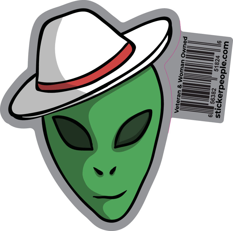 Green Alien Wearing Fedora