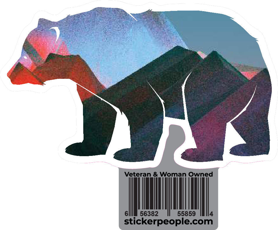 Red and Blue Paper Texture Bear