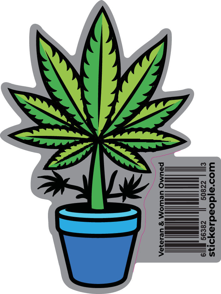 Potted Weed Plant | Pot Leaf Sticker | Sticker People | Sticker People