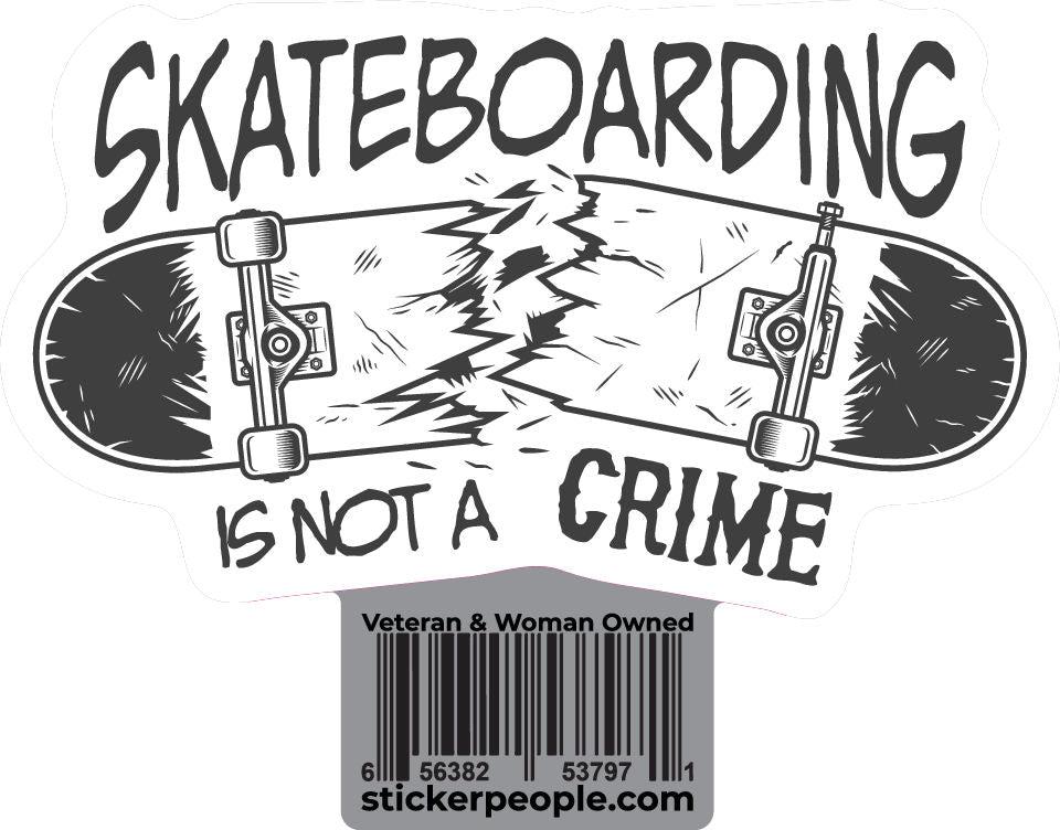 Skateboarding Is Not A Crime Skateboard Stciker Sticker People   Sports Skateboarding 0008BrokenDeckSkateboardingIsNotaCrime 1200x940 