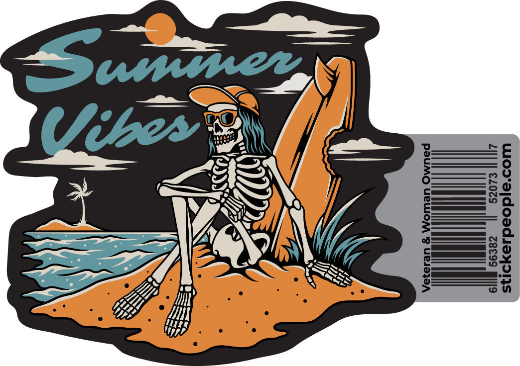 Summer Vibes Surf Skeleton