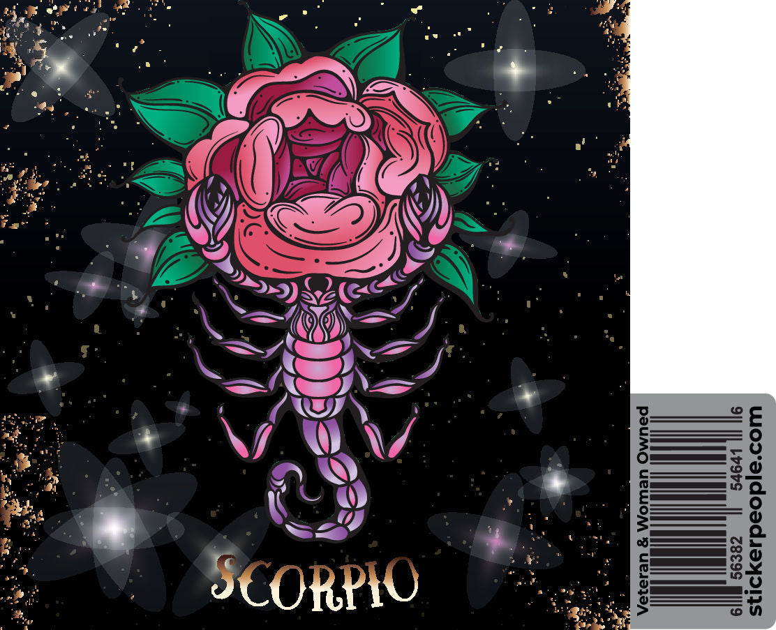 Scorpio Black Square with Rose